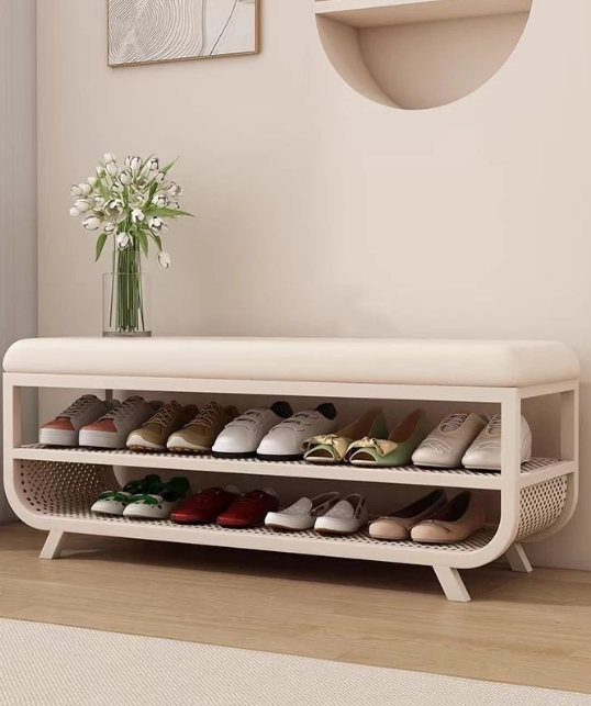 2-Layer Shoe Rack Bench, Multifunctional Shoe Rack