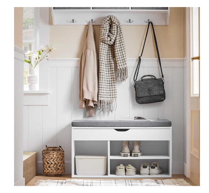 Shoe Bench Entryway Bench Shoe Rack Bench - Cushioned Seat with Hidden Storage