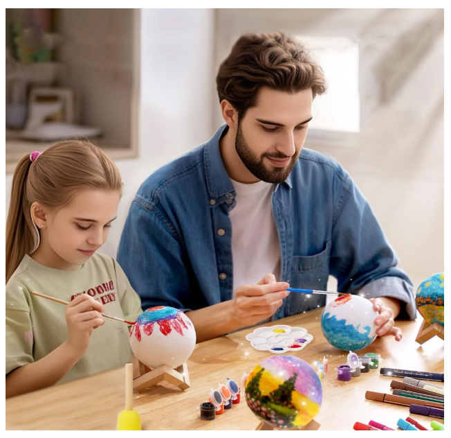 DIY 3D Moon Night Light, Paint Your Own Moon Lamp Kit