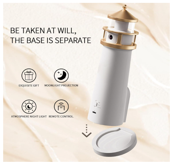 Moonlight Projection Lamp, Lighthouses Night Light, Remote Control Lighthouse Lamp