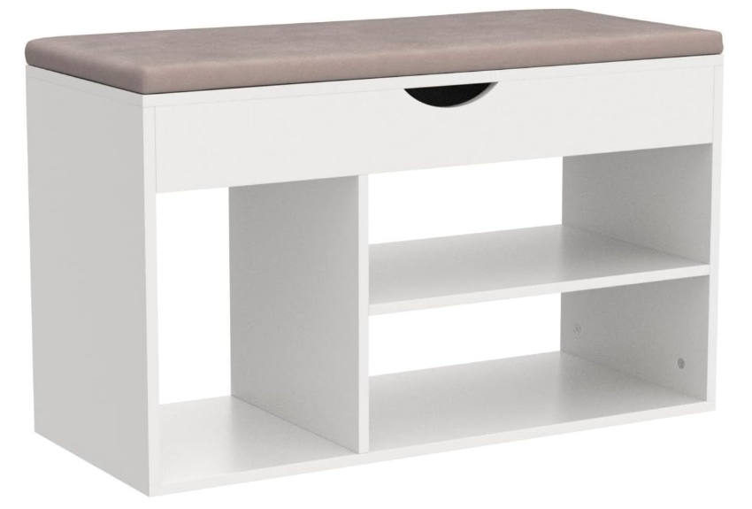31 Inches Storage Bench, Shoe Bench with Flip Top Storage Space