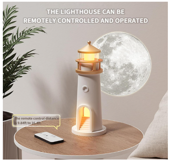 Moonlight Projection Lamp, Lighthouses Night Light, Remote Control Lighthouse Lamp