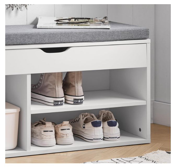 Shoe Bench Entryway Bench Shoe Rack Bench - Cushioned Seat with Hidden Storage