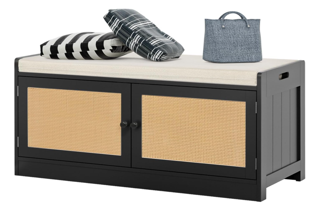 Shoe Bench with Storage, Entryway Shoe Cabinet Bench with Padded Cushion