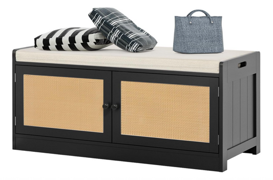 Shoe Bench with Storage, Entryway Shoe Cabinet Bench with Padded Cushion