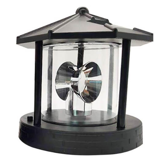 LED Solar Powered Lighthouse Lamp 360 Degree Rotating Landscape Lamp Outdoor