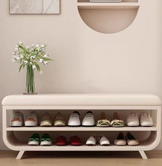 2-Layer Shoe Rack Bench, Multifunctional Shoe Rack