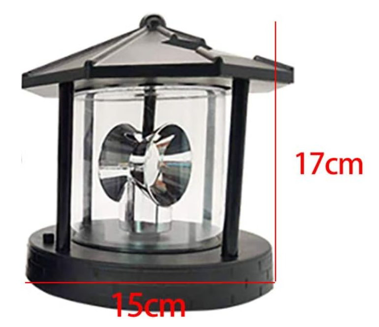 LED Solar Powered Lighthouse Lamp 360 Degree Rotating Landscape Lamp Outdoor