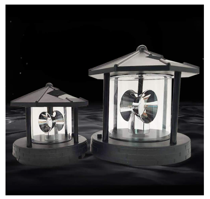 LED Solar Powered Lighthouse Lamp 360 Degree Rotating Landscape Lamp Outdoor