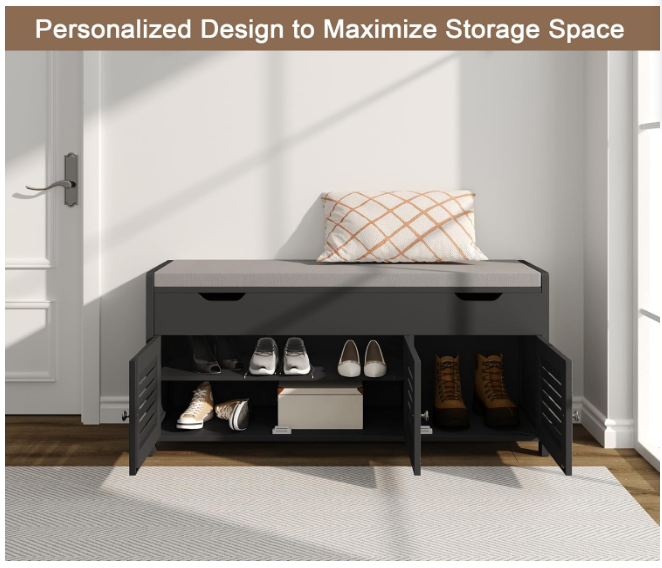 41.3" Shoe Storage Bench with Lift Top Storage