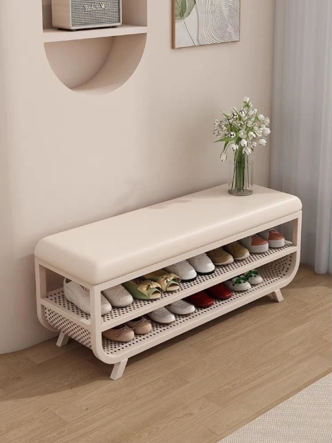2-Layer Shoe Rack Bench, Multifunctional Shoe Rack