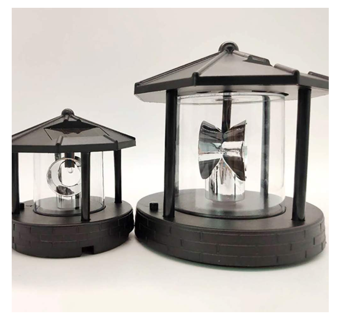 LED Solar Powered Lighthouse Lamp 360 Degree Rotating Landscape Lamp Outdoor