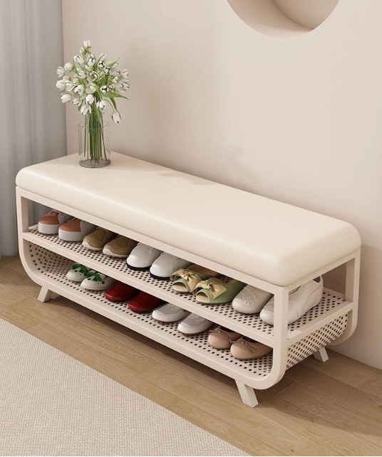 2-Layer Shoe Rack Bench, Multifunctional Shoe Rack