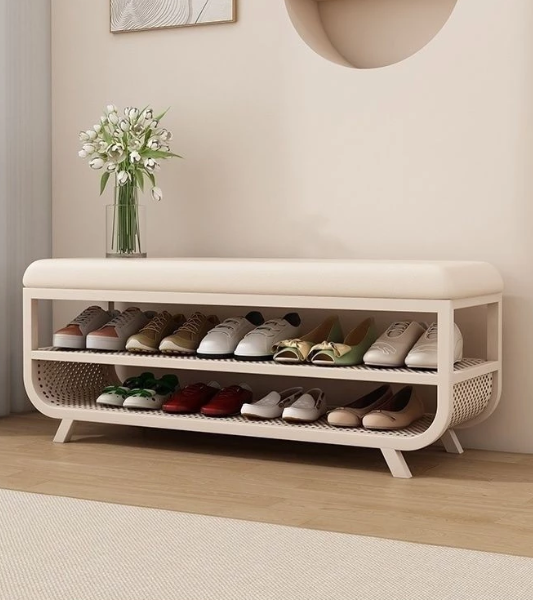 2-Layer Shoe Rack Bench, Multifunctional Shoe Rack