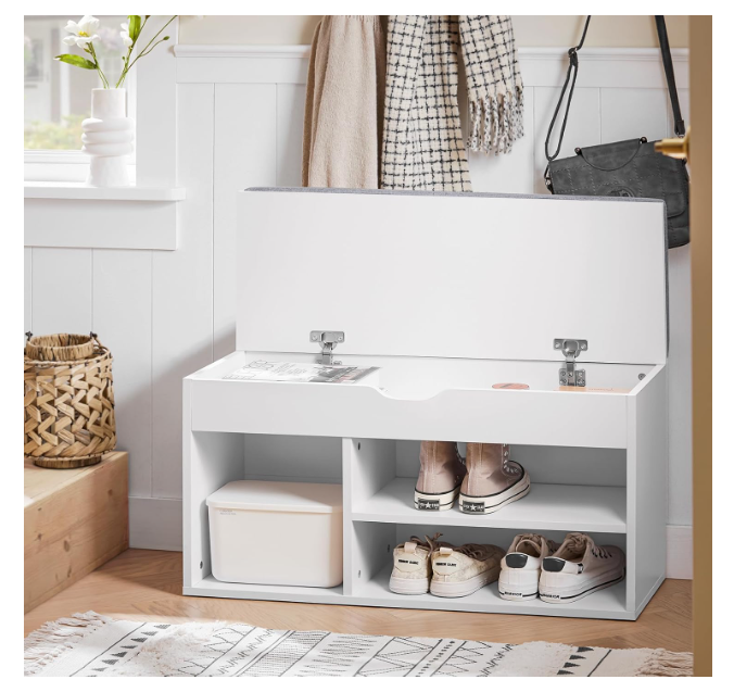 Shoe Bench Entryway Bench Shoe Rack Bench - Cushioned Seat with Hidden Storage