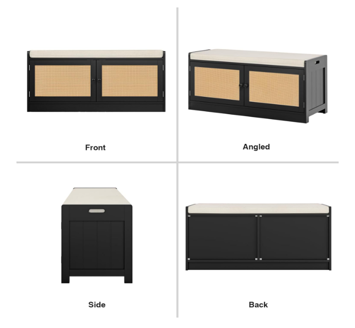 Shoe Bench with Storage, Entryway Shoe Cabinet Bench with Padded Cushion