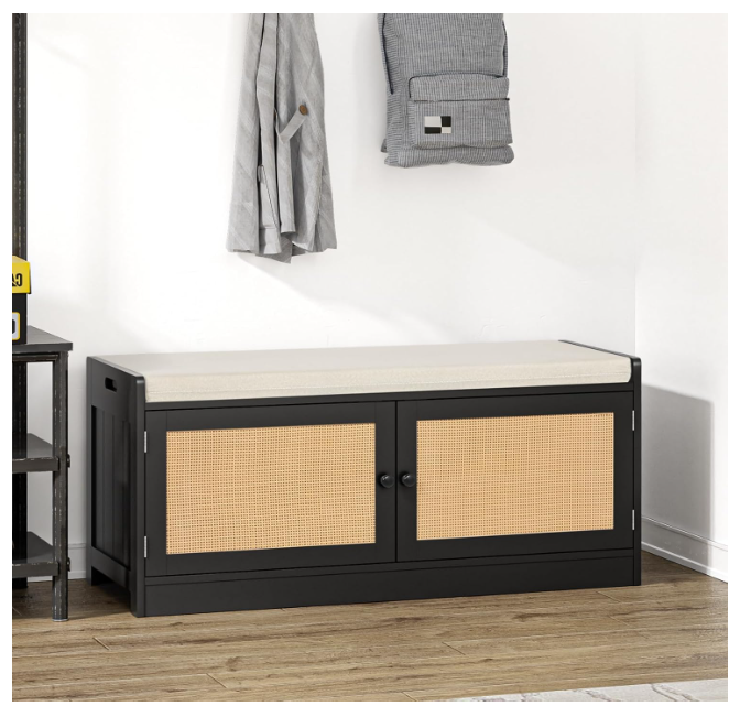 Shoe Bench with Storage, Entryway Shoe Cabinet Bench with Padded Cushion